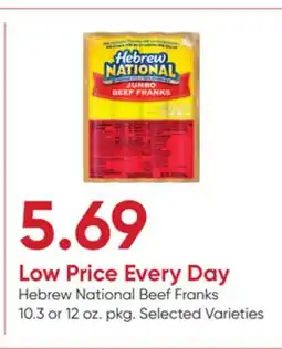 Stater Bros Hebrew National Beef Franks offer