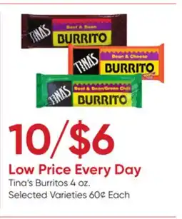 Stater Bros Tina's Burritos offer