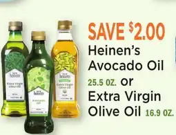 Heinen's Heinen's Avocado Oil 25.5 OZ. or Extra Virgin Olive Oil 16.9 OZ offer