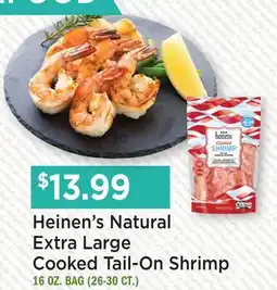 Heinen's Heinen's Natural Extra Large Cooked Tail-On Shrimp offer