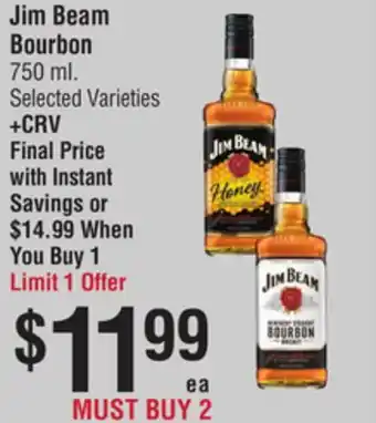 Smart & Final Jim Beam Bourbon offer