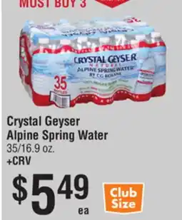 Smart & Final Crystal Geyser Alpine Spring Water offer