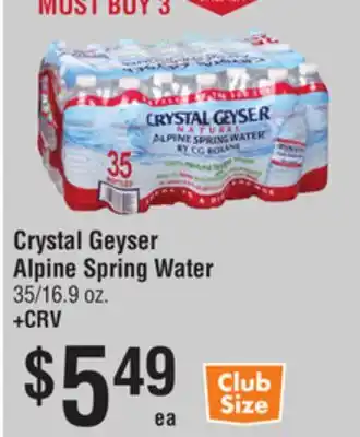 Smart & Final Crystal Geyser Alpine Spring Water offer