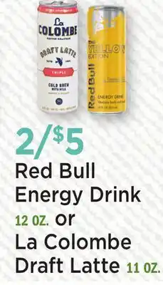 Heinen's Red Bull Energy Drink 12 OZ. or La Colombe Draft Latte 11 OZ offer
