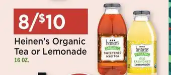 Heinen's Heinen's Organic Tea or Lemonade offer