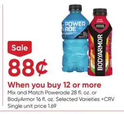 Stater Bros Powerade 28 fl. oz. or BodyArmor 16 fl. oz offer