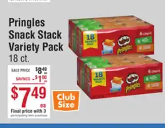 Smart & Final Pringles Snack Stack Variety Pack offer