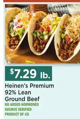 Heinen's Heinen's Premium 92% Lean Ground Beef offer