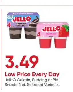 Stater Bros Jell-O Gelatin, Pudding or Pie Snacks offer