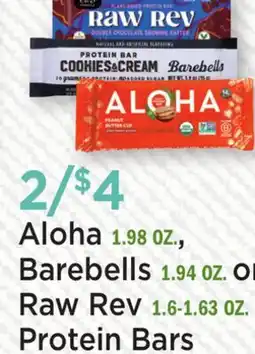 Heinen's Aloha 1.98 OZ., Barebells 1.94 OZ. or Raw Rev 1.6-1.63 OZ offer