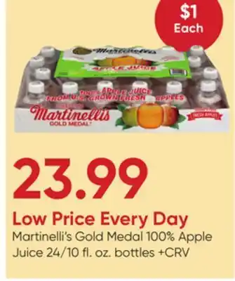 Stater Bros Martinelli's Gold Medal 100% Apple Juice offer