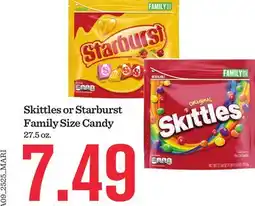 Mariano's Skittles or Starburst Family Size Candy offer