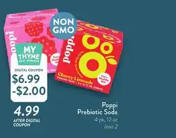 Fresh Thyme Poppi Prebiotic Soda offer