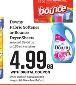 Mariano's Downy Fabric Softener or Bounce Dryer Sheets offer