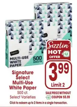 Jewel-Osco Signature Select Multi-Use White Paper offer