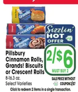 Jewel-Osco Pillsbury Cinnamon Rolls, Grands! Biscuits or Crescent Rolls offer