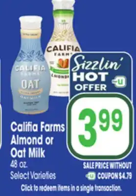 Jewel-Osco Califia Farms Almond or Oat Milk offer