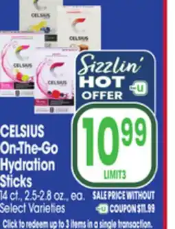Jewel-Osco CELSIUS On-The-Go Hydration Sticks offer