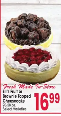 Jewel-Osco Eli's Fruit or Brownie Topped Cheesecake offer
