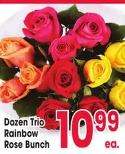 Jewel-Osco Dozen Trio Rainbow Rose Bunch offer