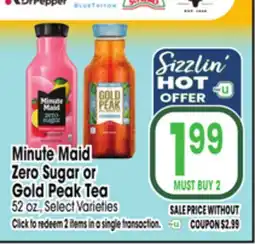 Jewel-Osco Minute Maid Sugar Zero Sugar or Gold Peak Tea offer