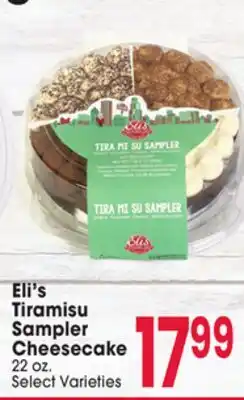 Jewel-Osco Eli's Tiramisu Tiramisu Sampler Sampler Cheesecake offer