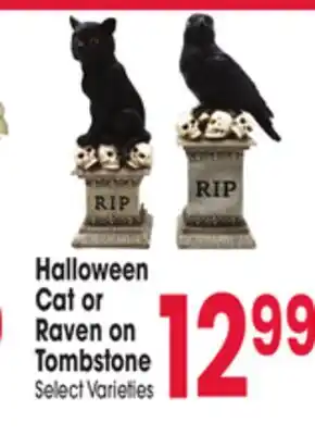 Jewel-Osco Halloween Cat or Raven on Tombstone offer