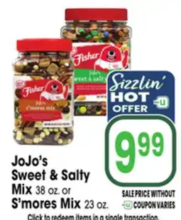 Jewel-Osco JoJo's Sweet & Salty Mix 38 oz. or S'mores Mix 23 oz offer