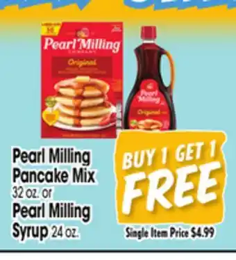 Jewel-Osco Pearl Milling Pancake Mix 32 oz. or Pearl Milling Syrup 24 oz offer