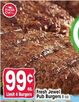 Jewel-Osco Fresh Jewel Pub Burgers offer