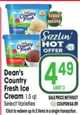 Jewel-Osco Dean's Country Fresh Ice Cream offer