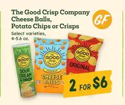 Sprouts Farmers Market The Good Crisp Company Cheese Balls, Potato Chips or Crisps offer