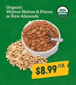 Sprouts Farmers Market Organic Walnut Halves & Pieces or Raw Almonds offer