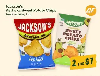 Sprouts Farmers Market Jackson's Kettle or Sweet Potato Chips offer