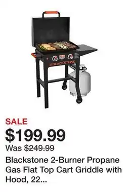 Tractor Supply Company Blackstone 2-Burner Propane Gas Flat Top Cart Griddle with Hood, 22 in., Black offer