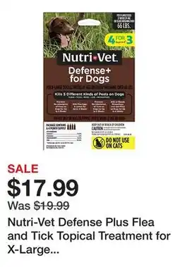 Tractor Supply Company Nutri-Vet Defense Plus Flea and Tick Topical Treatment for X-Large Dogs, 4 ct offer