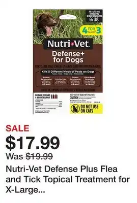 Tractor Supply Company Nutri-Vet Defense Plus Flea and Tick Topical Treatment for X-Large Dogs, 4 ct offer