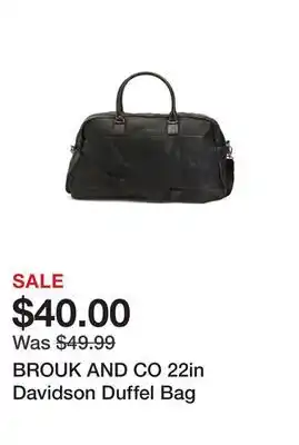 Marshalls BROUK AND CO 22in Davidson Duffel Bag offer