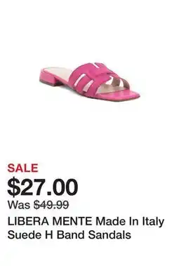 Marshalls LIBERA MENTE Made In Italy Suede H Band Sandals offer
