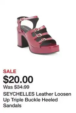 Marshalls SEYCHELLES Leather Loosen Up Triple Buckle Heeled Sandals offer