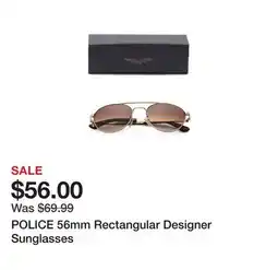 Marshalls POLICE 56mm Rectangular Designer Sunglasses offer