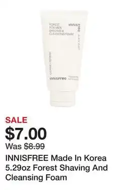 Marshalls INNISFREE Made In Korea 5.29oz Forest Shaving And Cleansing Foam offer