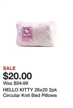Marshalls HELLO KITTY 26x20 2pk Circular Knit Bed Pillows offer