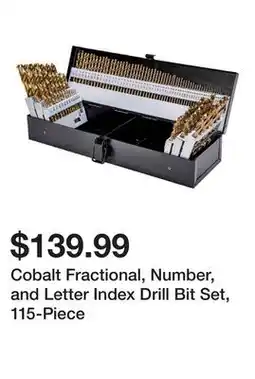 Harbor Freight Tools Cobalt Fractional, Number, and Letter Index Drill Bit Set, 115-Piece offer