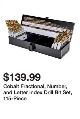 Harbor Freight Tools Cobalt Fractional, Number, and Letter Index Drill Bit Set, 115-Piece offer