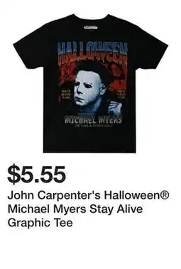 Five Below John Carpenter's Halloween Michael Myers Stay Alive Graphic Tee offer