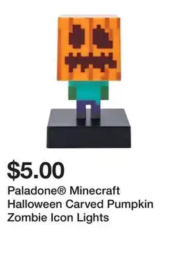 Five Below Paladone Minecraft Halloween Carved Pumpkin Zombie Icon Lights offer