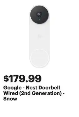 Best Buy Google - Nest Doorbell Wired (2nd Generation) - Snow offer