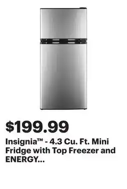 Best Buy Insignia - 4.3 Cu. Ft. Mini Fridge with Top Freezer and ENERGY STAR Certification - Stainless steel offer