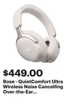 Best Buy Bose - QuietComfort Ultra Wireless Noise Cancelling Over-the-Ear Headphones - White Smoke offer